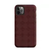 tone-on-tone deep crimson repeating lattice of interlocking circles and diamond accents with a soft textured burgundy background on Matte Crimson Lattice Elegance Tough Case for iPhone - default view