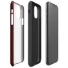 tone-on-tone deep crimson repeating lattice of interlocking circles and diamond accents with a soft textured burgundy background on Glossy Crimson Lattice Elegance Tough Case for iPhone - default view