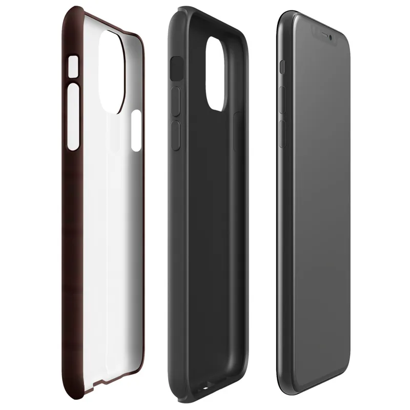 deep oxblood crimson repeating lattice of rounded squares with dot intersections on a near-black background on Glossy Dark Crimson Lattice Shield Tough Case for iPhone - default view