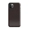 close-up crackled dark espresso brown leather grain texture with subtle natural variation and organic surface detail on Glossy Dark Leather Grain Tough Case for iPhone - default view