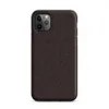 close-up crackled dark espresso brown leather grain texture with subtle natural variation and organic surface detail on Matte Dark Leather Grain Tough Case for iPhone - default view