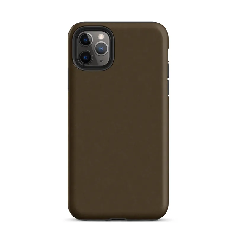 solid deep chocolate brown with subtle matte texture across the entire surface on Matte Deep Earth Brown Solid Tough Case for iPhone - default view
