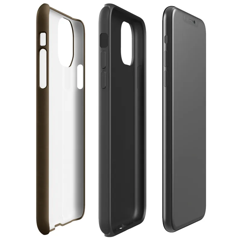 solid deep chocolate brown with subtle matte texture across the entire surface on Glossy Deep Earth Brown Solid Tough Case for iPhone - default view