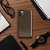 solid deep chocolate brown with subtle matte texture across the entire surface on Glossy Deep Earth Brown Solid Tough Case for iPhone - default view