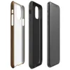 close-up crackled leather surface in warm caramel and amber tones with a fine organic veined pattern on Glossy Aged Leather Texture Tough Case for iPhone - default view
