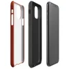 deep crimson-red surface with a subtle crackled mosaic texture, uniform tone-on-tone pattern on a rich scarlet background on Glossy Crimson Ember Tough Case for iPhone - default view