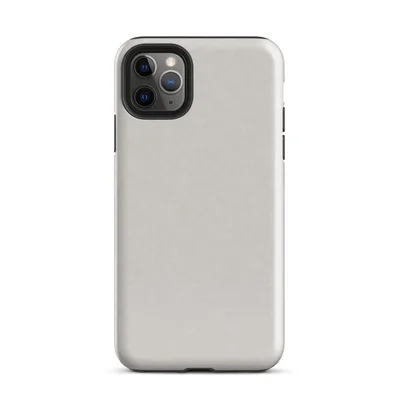 solid warm gray surface with subtle tonal texture variation across a smooth matte finish on Glossy Classic Warm Gray Minimal Tough Case for iPhone - default view