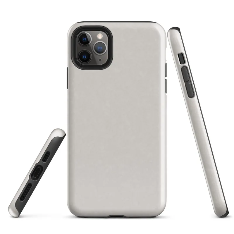 solid warm gray surface with subtle tonal texture variation across a smooth matte finish on Glossy Classic Warm Gray Minimal Tough Case for iPhone - default view