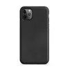 close-up black leather surface with natural grain, subtle creases, and organic texture variations across a deep charcoal tone on Matte Midnight Black Leather Tough Case for iPhone - default view