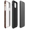 distressed burgundy and tan leather surface with crackled, aged patina and irregular worn markings on Glossy Worn Leather Vintage Tough Case for iPhone - default view
