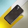 deep espresso brown quilted leather diamond grid pattern with fine dashed stitch lines at a 45-degree angle on Glossy Dark Diamond Quilted Leather Tough Case for iPhone - default view