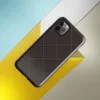 diagonal quilted diamond grid with dashed stitch lines and cross points on deep espresso dark brown background on Glossy Dark Diamond Quilted Tough Case for iPhone - default view