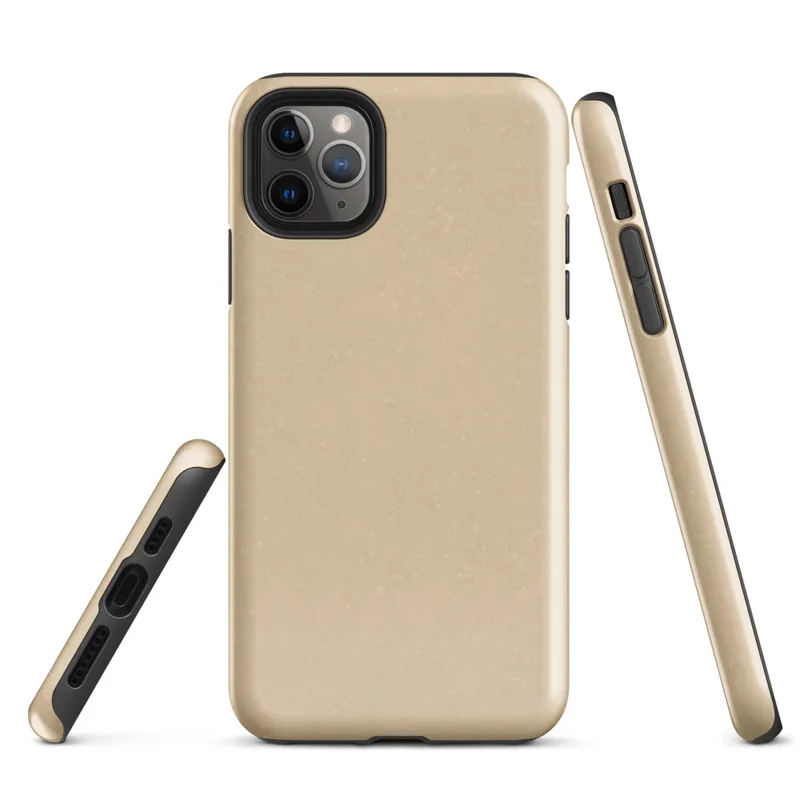 soft sandy beige surface with subtle organic grain texture and gentle warm tone variation on a smooth matte background on Glossy Sandy Dune Texture Tough Case for iPhone - default view