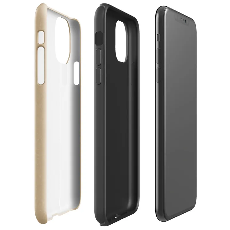 soft sandy beige surface with subtle organic grain texture and gentle warm tone variation on a smooth matte background on Glossy Sandy Dune Texture Tough Case for iPhone - default view