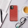 repeating cream-white diamond lattice grid over a deep crimson red textured background in a quilted isometric style on Glossy Scarlet Diamond Grid Tough Case for iPhone - default view