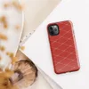 red diamond argyle lattice with cream double-stitch lines and dot intersections on a mottled crimson background on Glossy Red Diamond Quilted Stitch Tough Case for iPhone - default view