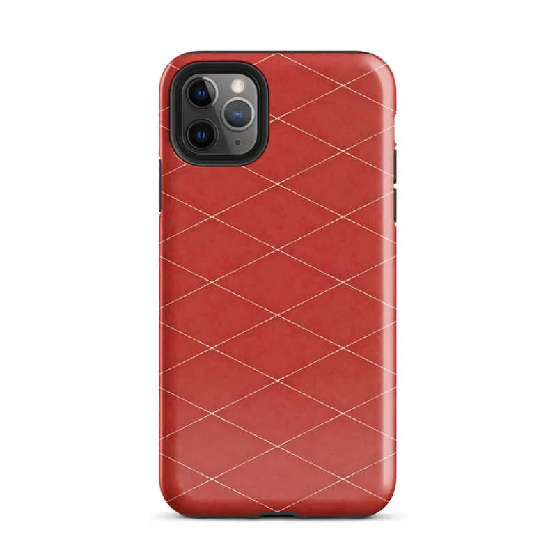 Red Diamond Grid Tough Case for iPhone