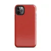 deep crimson red surface with subtle mottled texture variation across a solid warm red background on Glossy Crimson Fire Tough Case for iPhone - default view