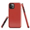 deep crimson red surface with subtle mottled texture variation across a solid warm red background on Glossy Crimson Fire Tough Case for iPhone - default view