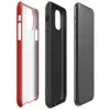 deep crimson red surface with subtle mottled texture variation across a solid warm red background on Glossy Crimson Fire Tough Case for iPhone - default view