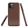 solid deep cognac brown with a warm, matte finish and no additional markings or patterns on Glossy Rich Cognac Solid Tough Case for iPhone - default view