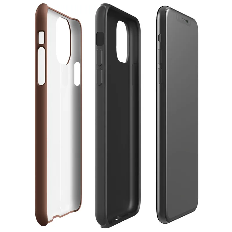 solid deep cognac brown with a warm, matte finish and no additional markings or patterns on Glossy Rich Cognac Solid Tough Case for iPhone - default view