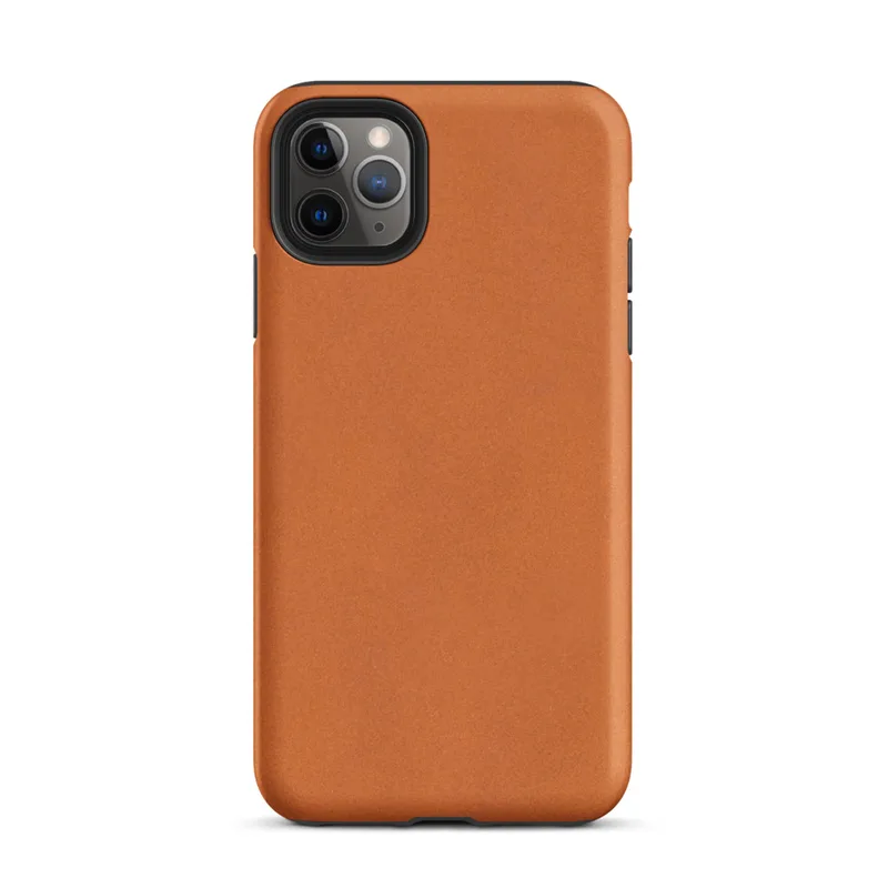 solid flat burnt orange in a warm earthy tone with subtle texture variation across the surface on Matte Burnt Orange Solid Classic Tough Case for iPhone - default view