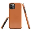 solid flat burnt orange in a warm earthy tone with subtle texture variation across the surface on Glossy Burnt Orange Solid Classic Tough Case for iPhone - default view