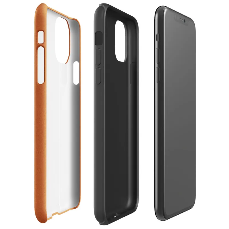 solid flat burnt orange in a warm earthy tone with subtle texture variation across the surface on Glossy Burnt Orange Solid Classic Tough Case for iPhone - default view
