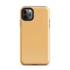 flat solid warm golden apricot color with a smooth matte paper-like texture and subtle natural fiber grain on Glossy Golden Hour Minimal Tough Case for iPhone - default view
