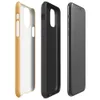 flat solid warm golden apricot color with a smooth matte paper-like texture and subtle natural fiber grain on Glossy Golden Hour Minimal Tough Case for iPhone - default view