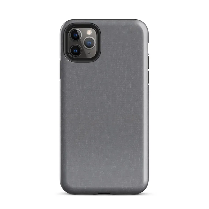 Steel Grey Chambray Texture Tough Case for iPhone