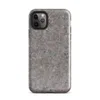 Glossy Raw Industrial Fiber Texture Tough Case for iPhone — close-up of matted gray and taupe recycled felt fibers