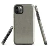 close-up woven textile pattern in warm grey and cream tones resembling fine suiting or linen fabric on Glossy Woven Texture Slate Tough Case for iPhone - default view