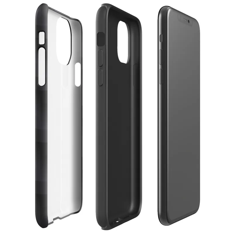 Glossy Carbon Weave Armor Tough Case for iPhone — seamless dark carbon fiber weave pattern with interlocking diagonal bands