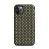 Matte Tactical Woven Armor Tough Case for iPhone — seamless olive green and tan basketweave pattern resembling tightly woven