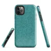 Glossy Teal Knit Texture Tough Case for iPhone — seamless teal knitted fabric texture in turquoise and seafoam tones