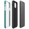 Glossy Teal Knit Texture Tough Case for iPhone — seamless teal knitted fabric texture in turquoise and seafoam tones