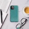 Glossy Teal Knit Texture Tough Case for iPhone — seamless teal knitted fabric texture in turquoise and seafoam tones