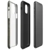 Glossy Woven Earth Texture Tough Case for iPhone — tightly woven horizontal fiber texture in layered olive, taupe