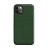 Matte Forest Green Quilted Grid Tough Case for iPhone — deep forest green quilted fabric surface with a stitched grid