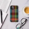 Glossy Bold Plaid Riot Tough Case for iPhone — bold tartan plaid pattern in black, fiery red-orange, electric teal