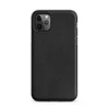 Matte Scratched Black Leather Tough Case for iPhone — close-up black leather surface with fine grain pores and scattered