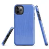 Glossy Classic Blue Woven Texture Tough Case for iPhone — seamless woven chambray fabric texture in soft periwinkle blue