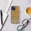 peeled golden kraft paper layers revealing corrugated cardboard fluting beneath in warm amber and tan tones on Glossy Torn Cardboard Texture MagSafe Tough Case for iPhone - default - Front view