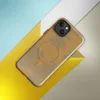 peeled golden kraft paper layers revealing corrugated cardboard fluting beneath in warm amber and tan tones on Glossy Torn Cardboard Texture MagSafe Tough Case for iPhone - default - Front view