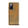 torn and peeling kraft paper revealing corrugated cardboard fluting beneath, warm amber and taupe tones with ragged irregular edges on Glossy Worn Cardboard World Tough Case for Samsung - default - Front view