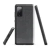 Glossy Steel Knit Armor Tough Case for Samsung — dense interlocking chevron knit pattern in steel grey with scattered deep