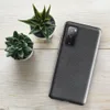 Glossy Steel Knit Armor Tough Case for Samsung — dense interlocking chevron knit pattern in steel grey with scattered deep