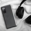Glossy Steel Knit Armor Tough Case for Samsung — dense interlocking chevron knit pattern in steel grey with scattered deep